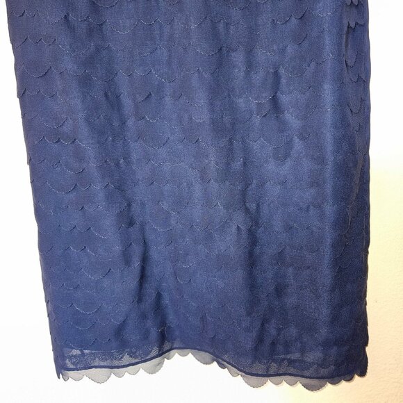 Max Studio Navy Lace Tiered Sheath Dress Small • Wedding Guest Coastalcore - Picture 5 of 8